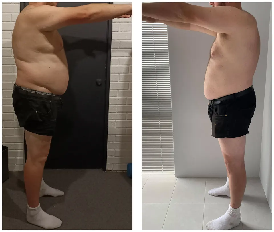 Sean, before and after