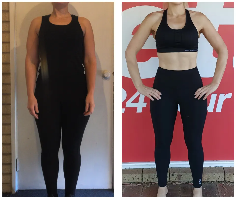 Kathy, before and after